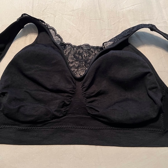 Breezies Black Lace Seamless Intimates Collection Bra Sz L - Picture 4 of 13